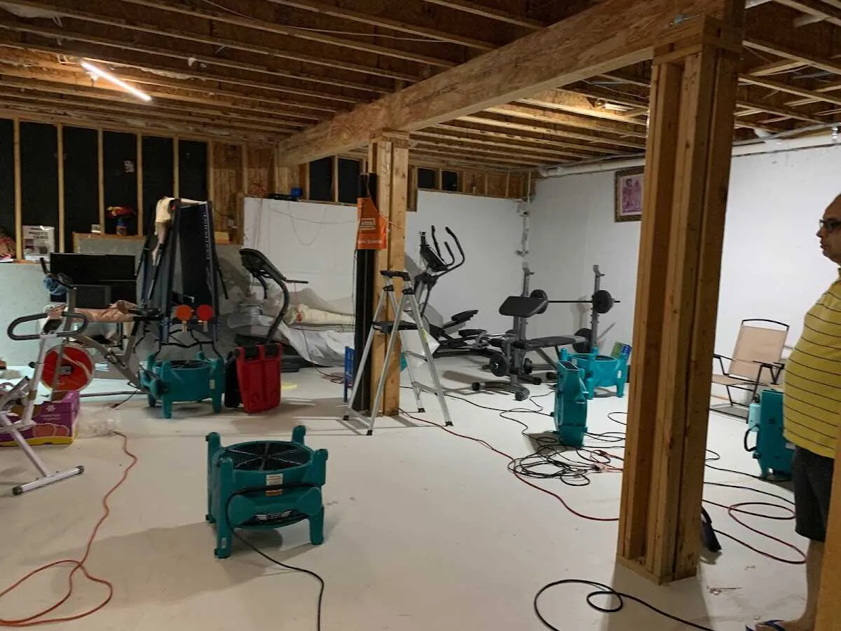 Basement drying equipment setup for Contents Cleaning & Restoration in Appleton